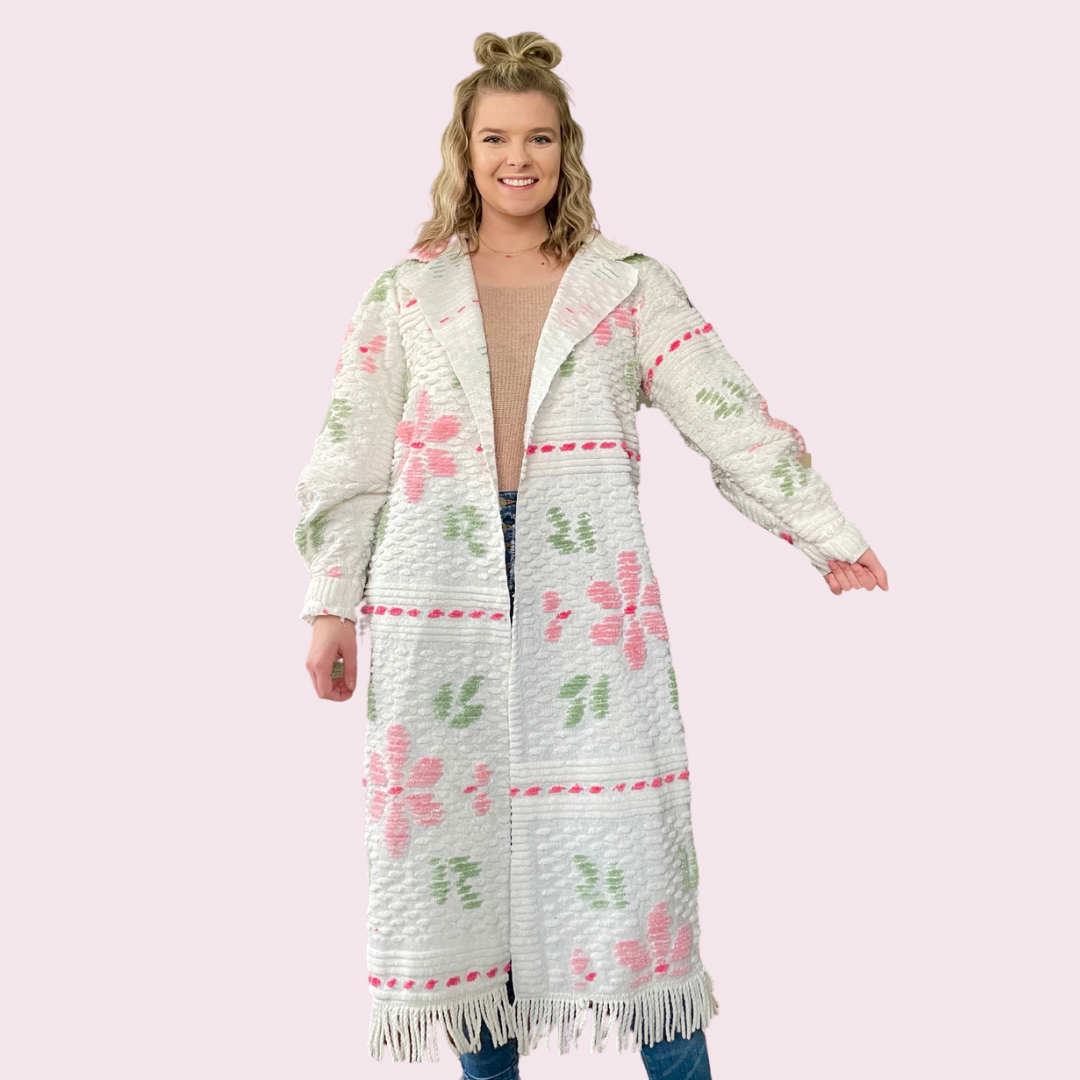 Flower Chenille Coat